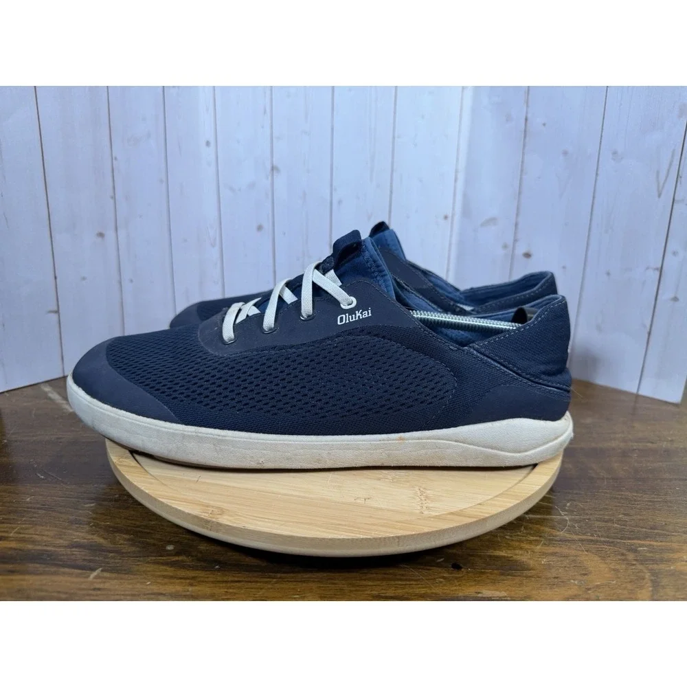 OluKai‎ Sneakers Mens 11.5 Blue Moku Pae Boat Shoes Mesh Breathable Drop-In Heel